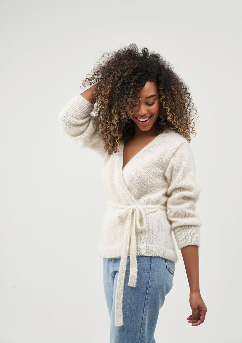 Knitted store wrap cardigan