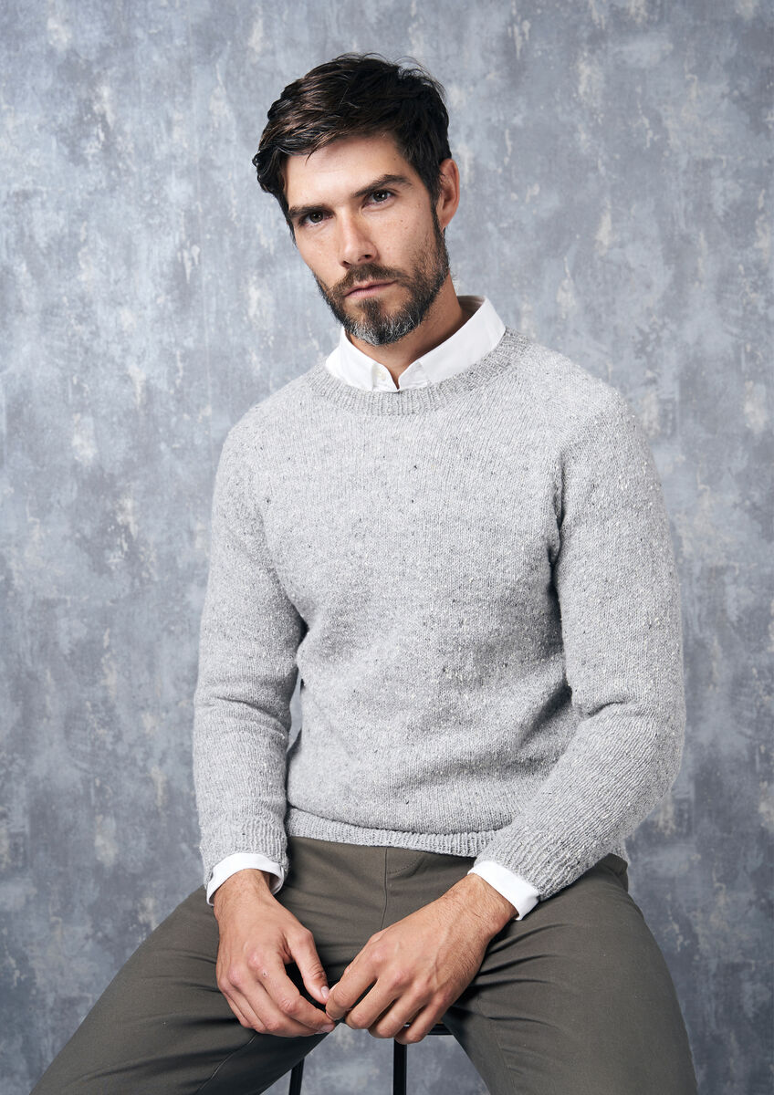 Horan Crew Neck Sweater, Men's Knitting Pattern