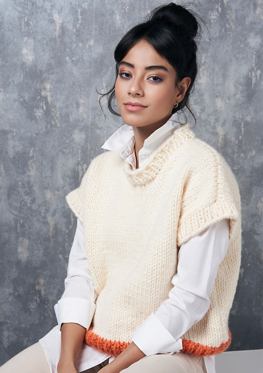 Lyra Sweater Vest | Women's Knitting Pattern | Rowan