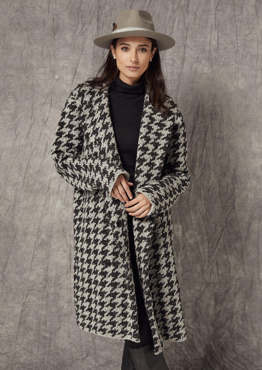 Houndstooth coat hot sale