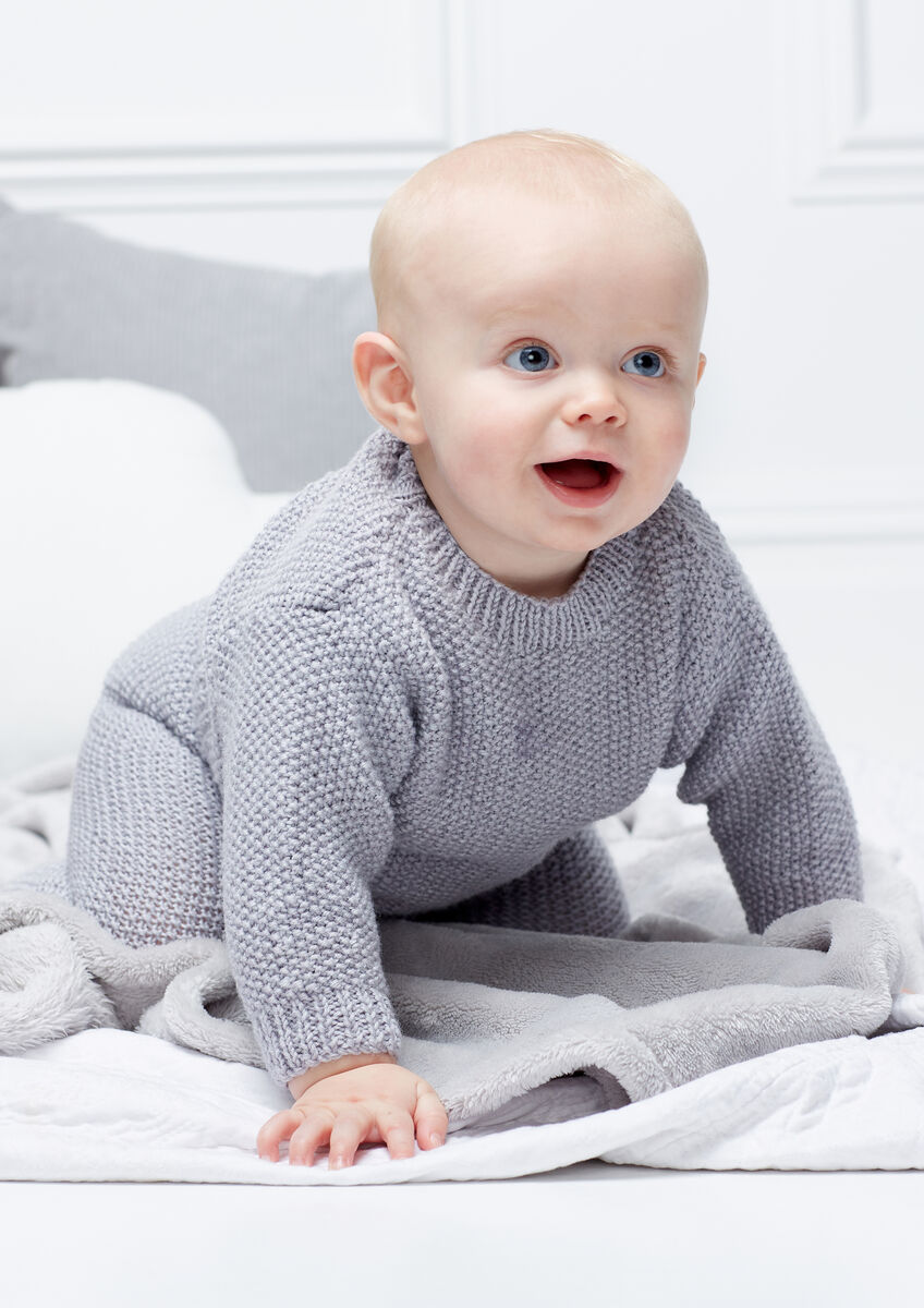 Moss Stitch Sweater | Baby Knitting Pattern | Rowan