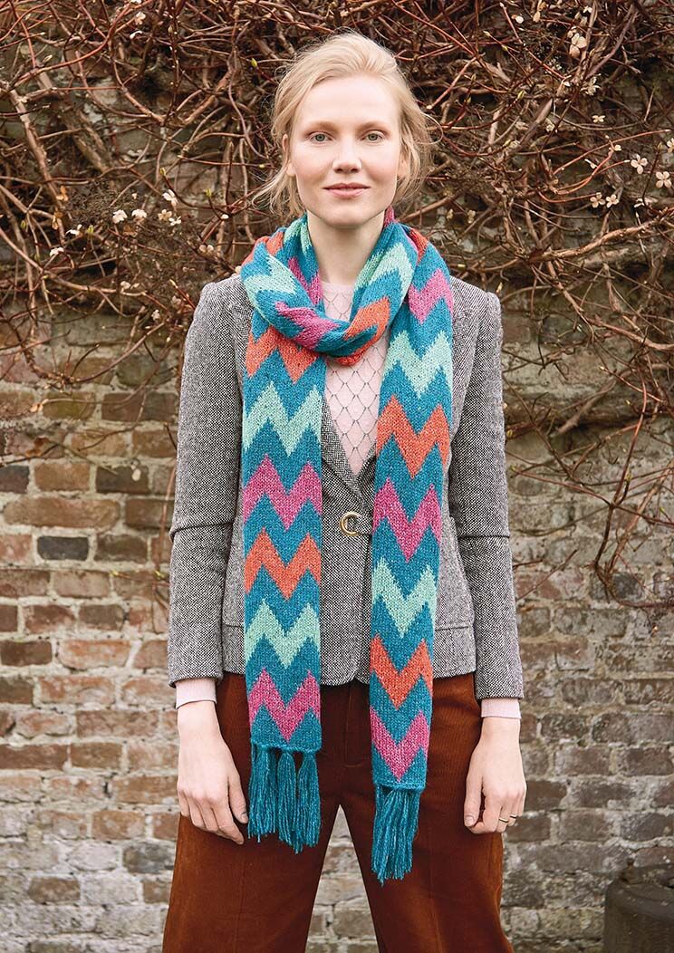 Zig Zag Scarf | Women's Knitting Pattern | Rowan