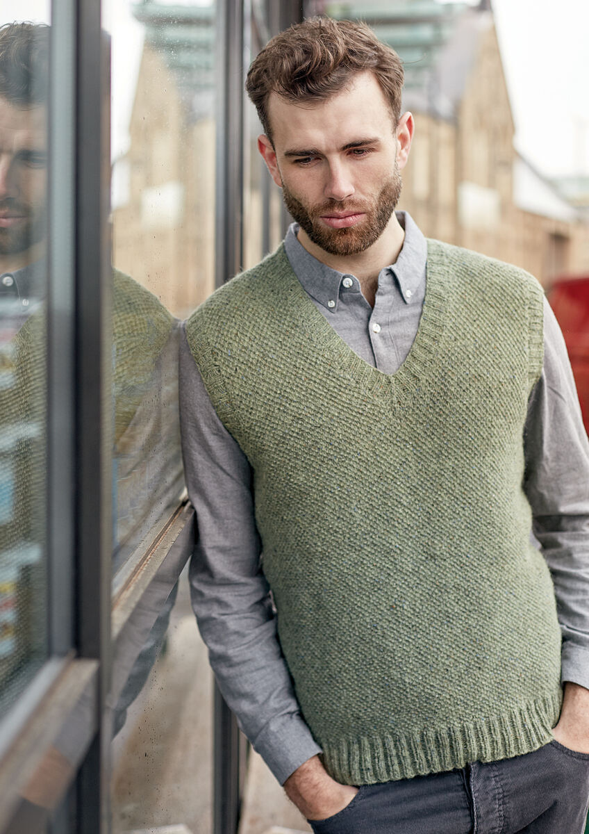 Mens vest knit deals in the round