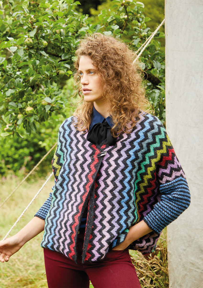 Black Multicolour Zig Zag Jacket Women s Knitting Pattern Rowan