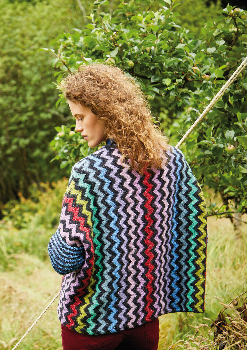 Black Multicolour Zig Zag Jacket Women s Knitting Pattern Rowan