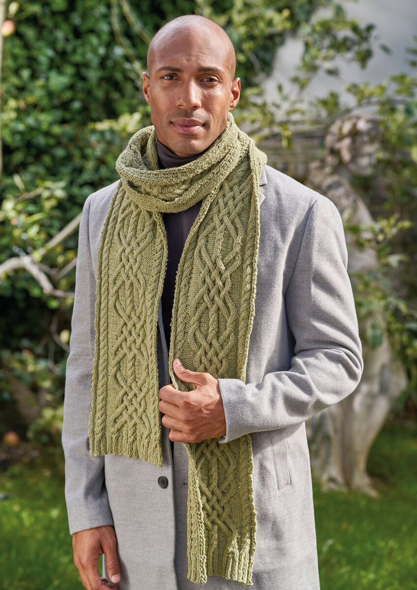 men's cable knit scarf pattern free