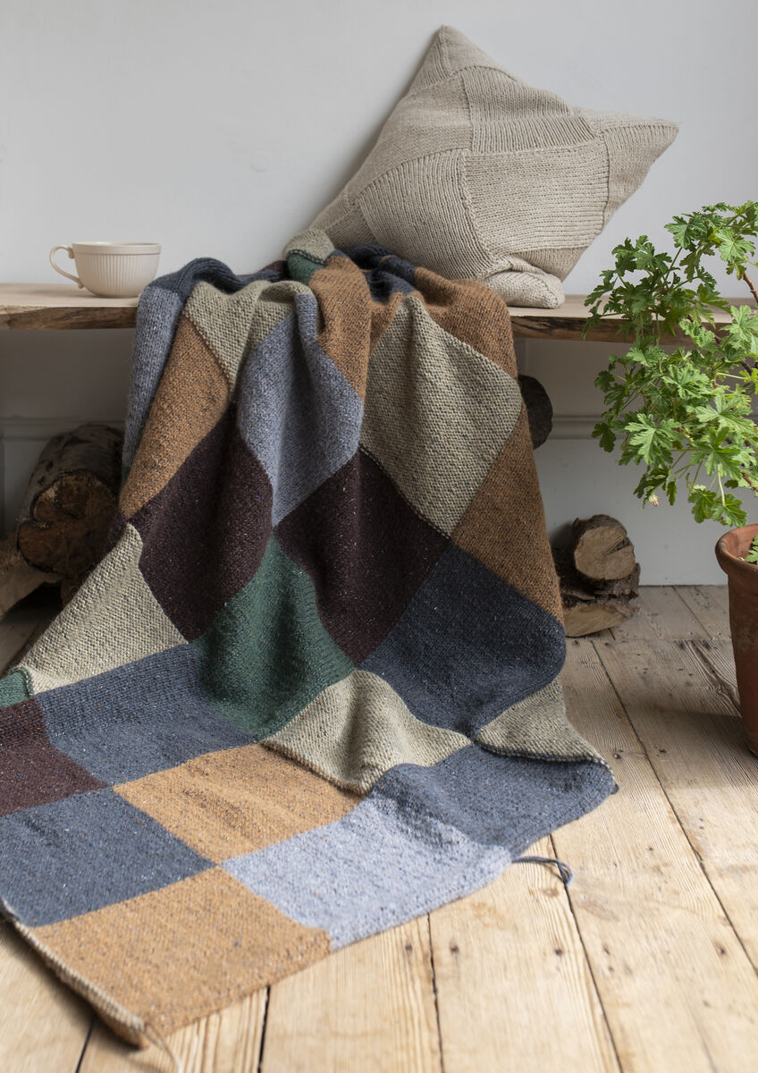 Knitted blanket patchwork hot sale